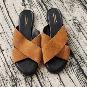 Kate Spade suede cross sandals